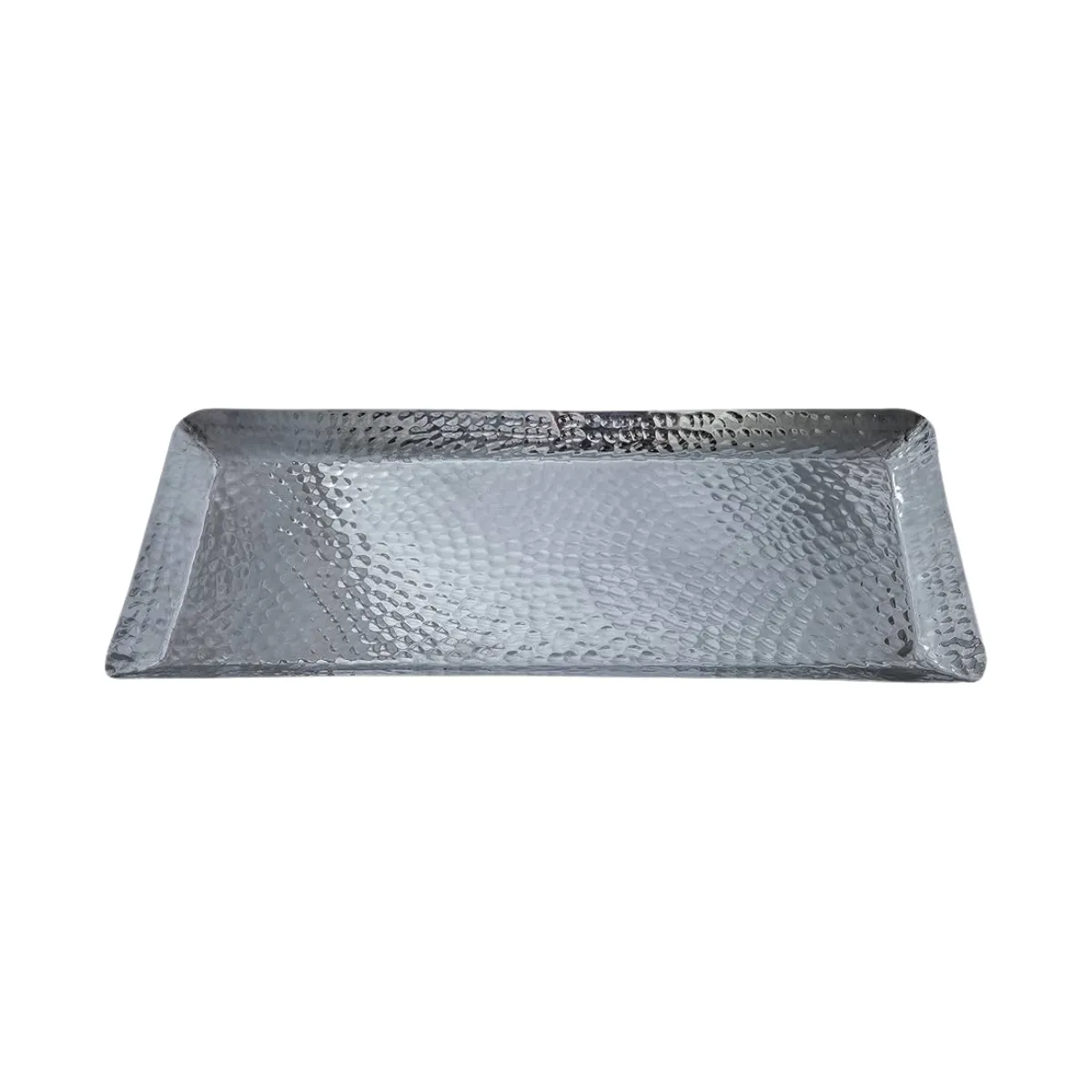 Silver Hammered Rectangle Tray