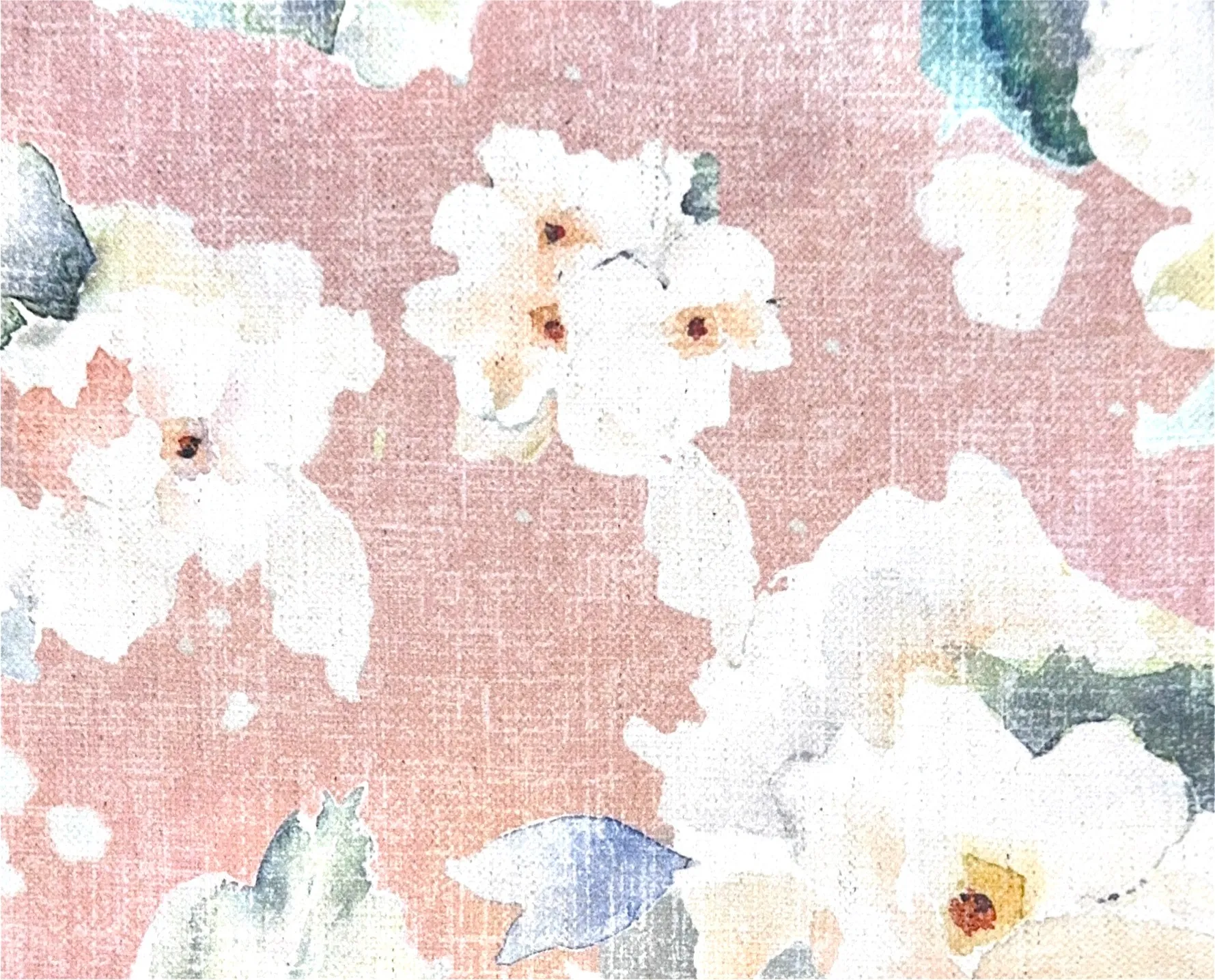 Watercolor Pink Floral Tablecloth 
