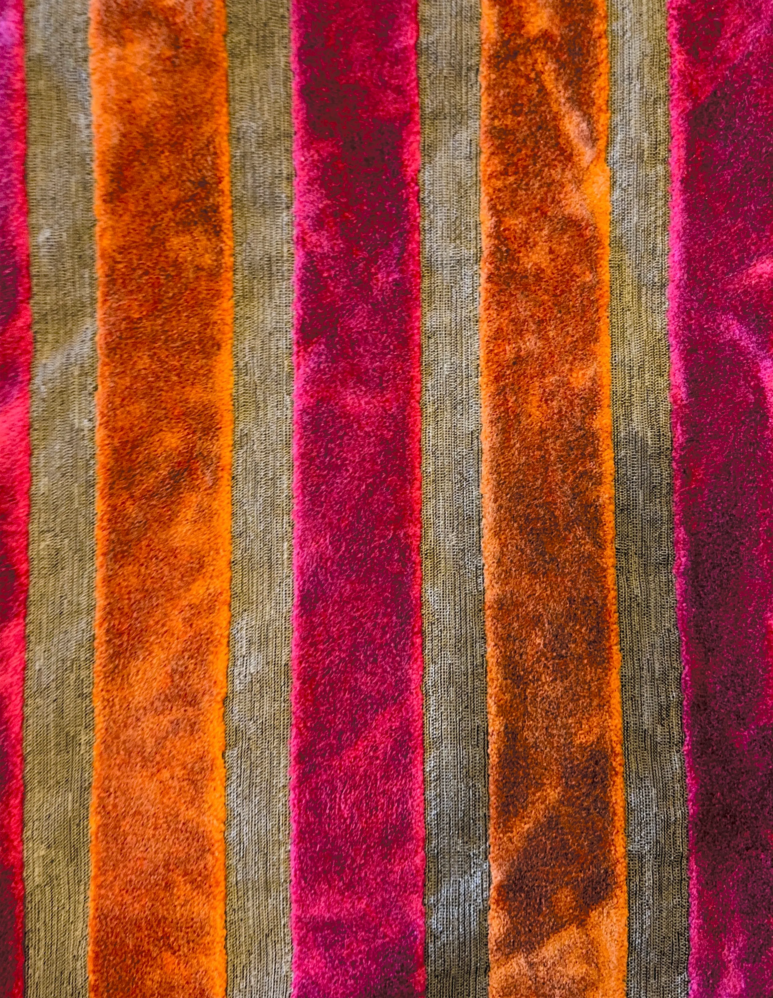 Raspberry Chenille Stripe Tablecloth