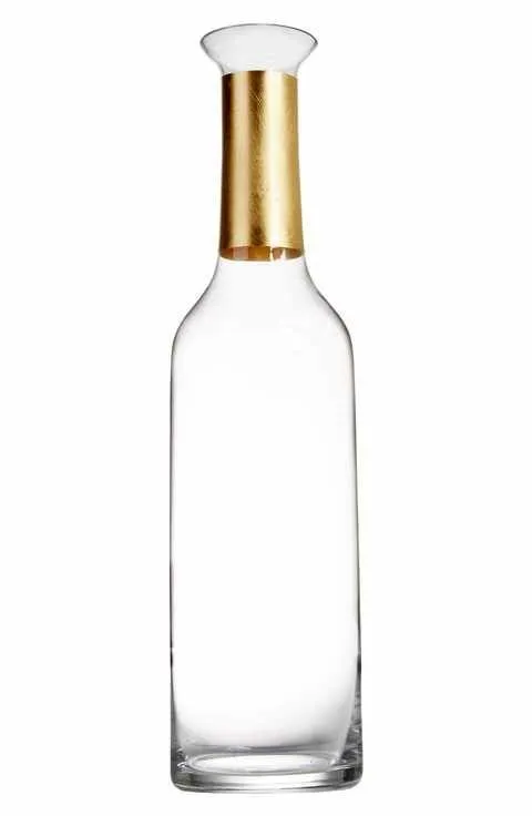 Gold-Dipped Glass Bottle Vase