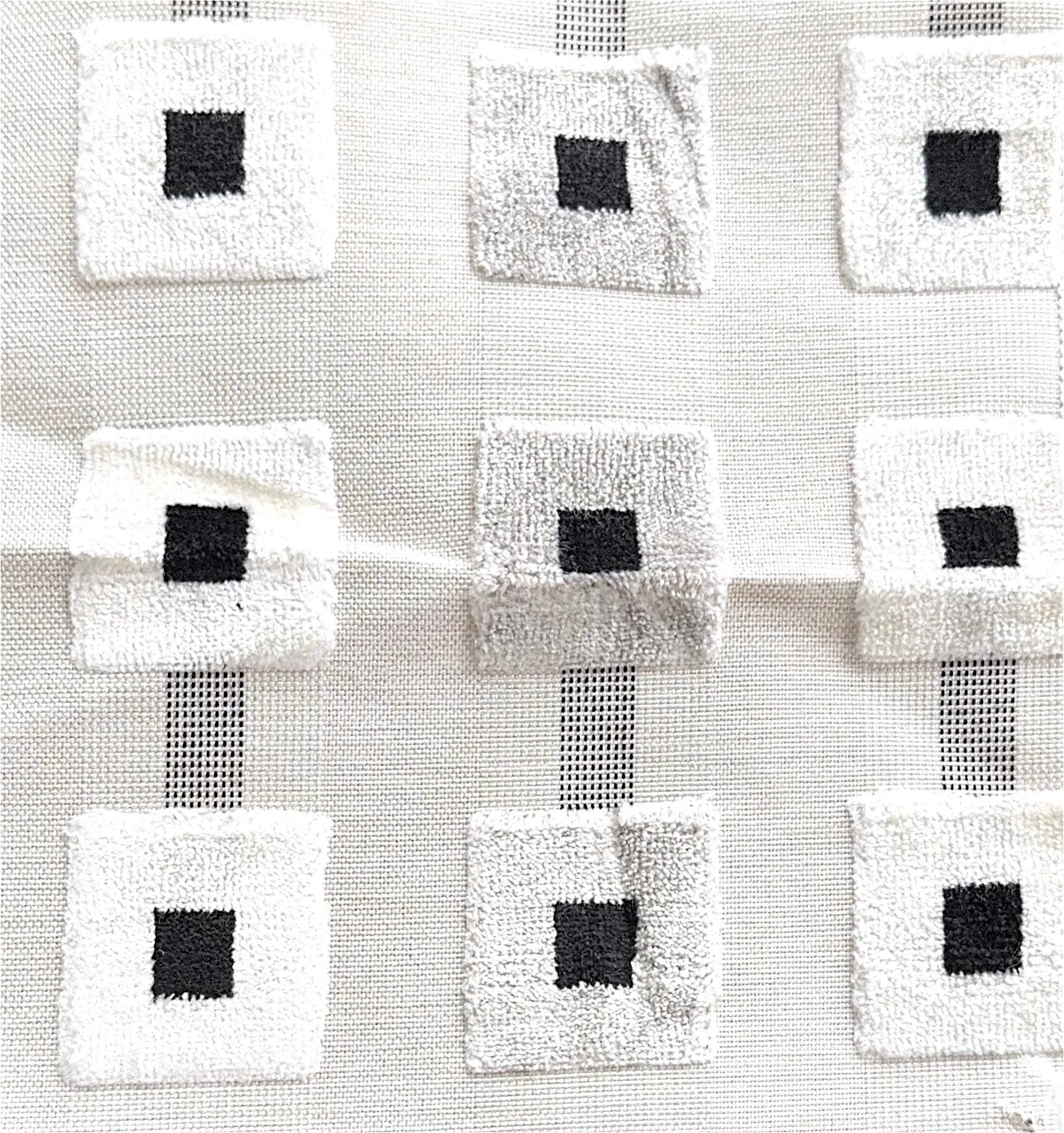 Black White Grey Square Cut Velvet