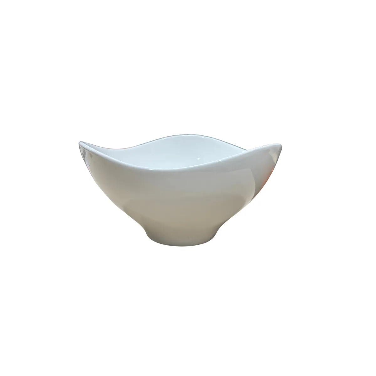 Curved Rim White Bowl