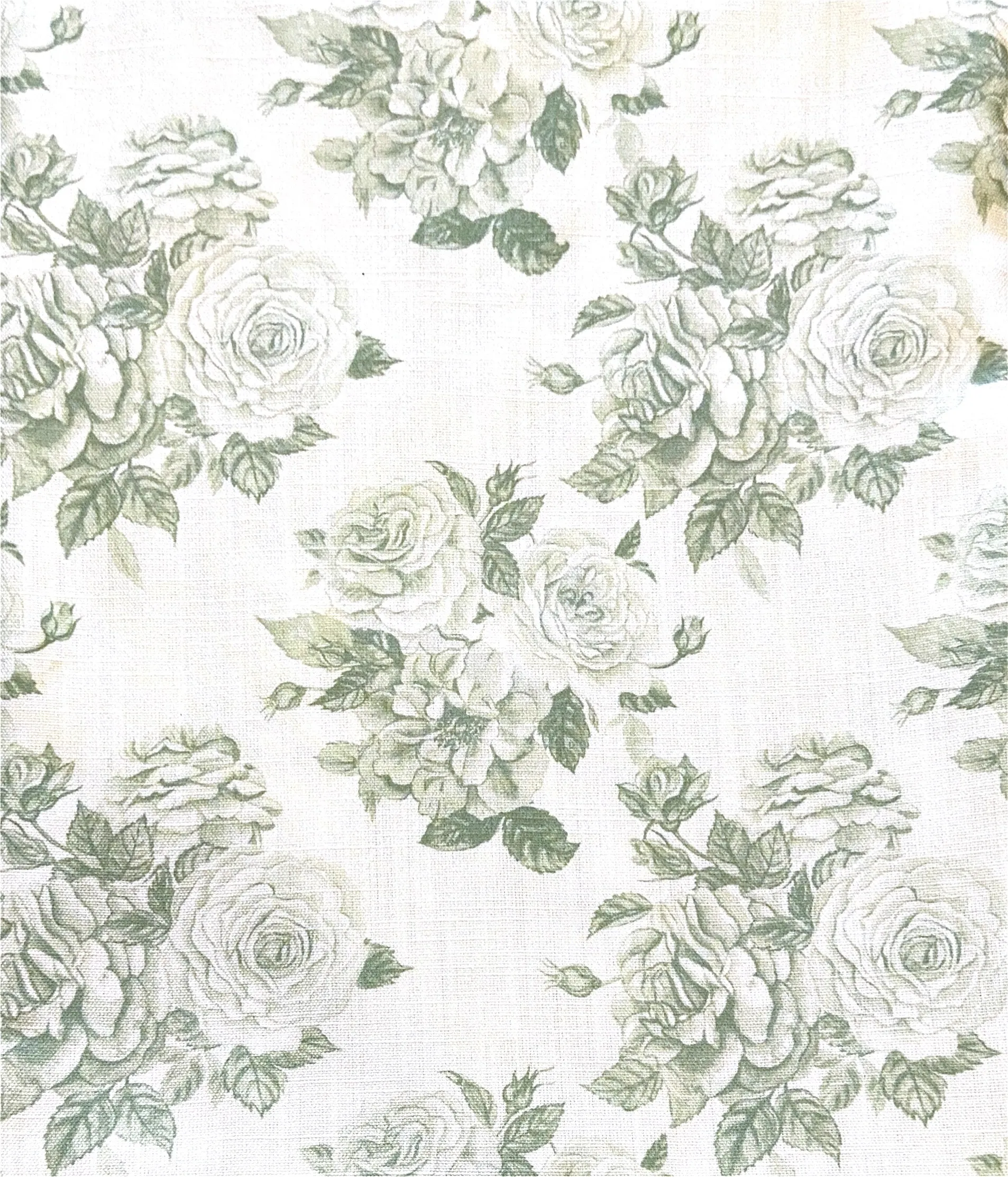 Green Vintage Rose Floral Tablecloth 