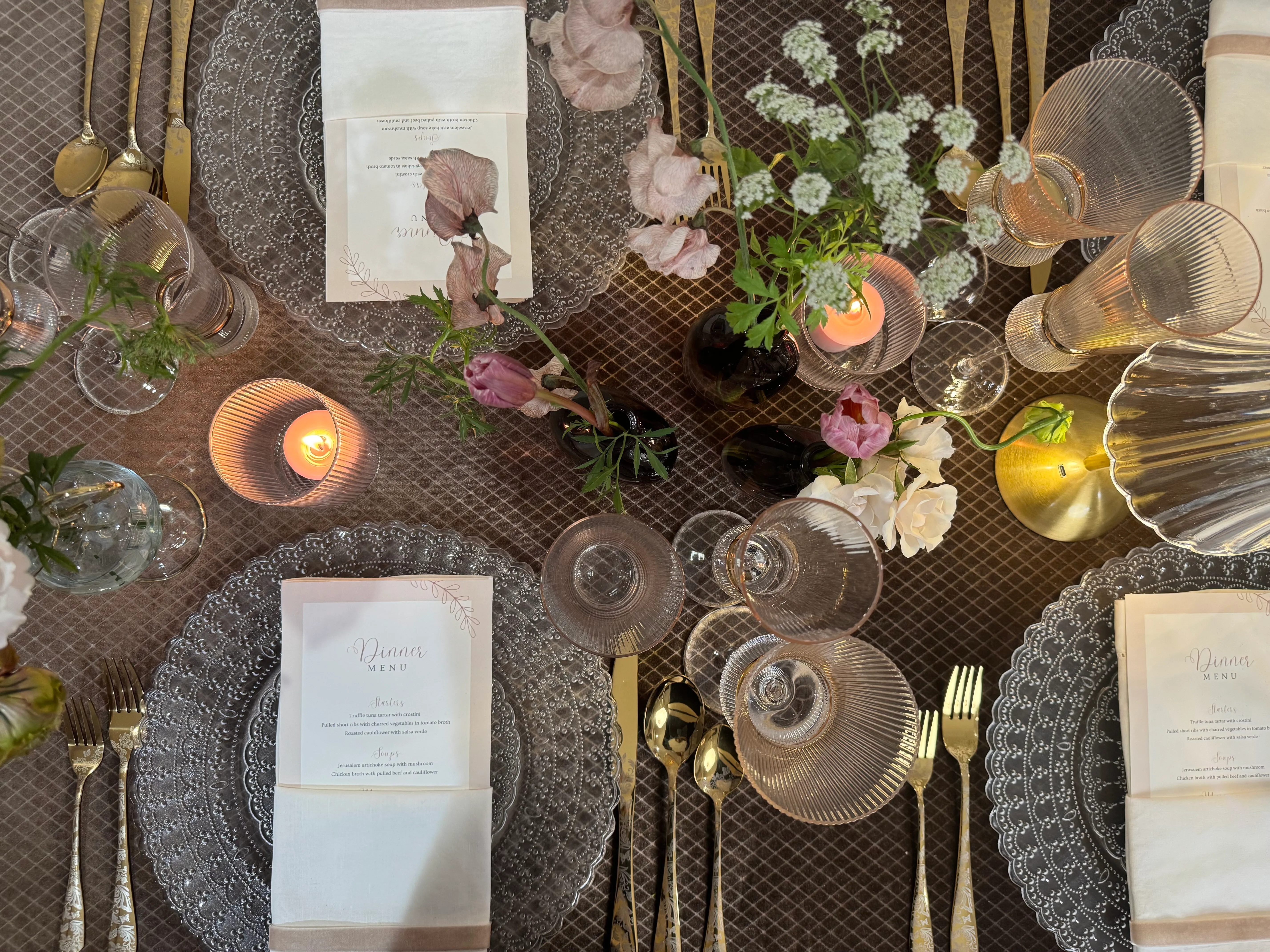 Textured Elegance Tablescape