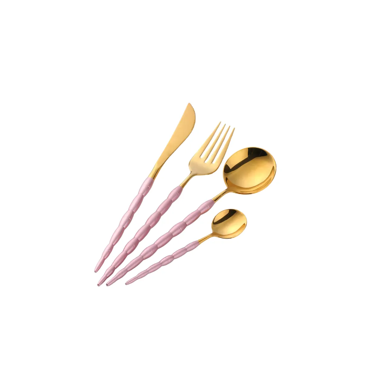Pink Beaded Cutlery Set