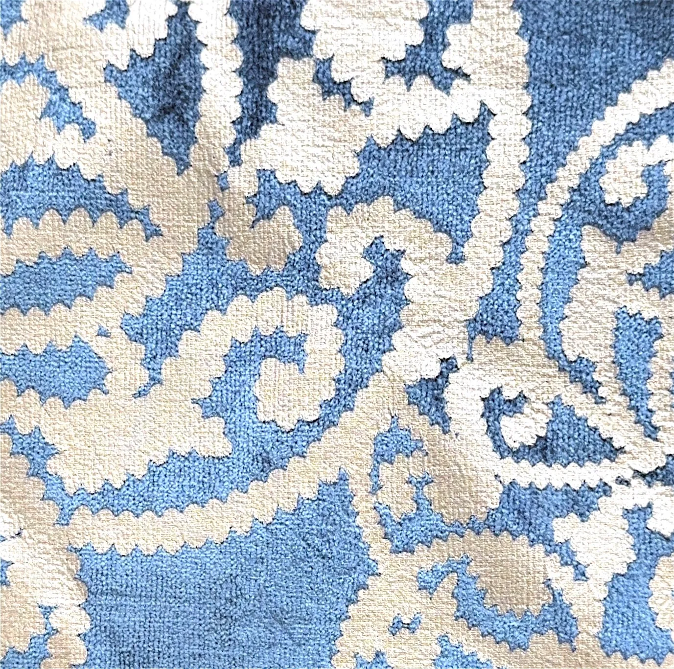 Blue Suede Damask Tablecloth 