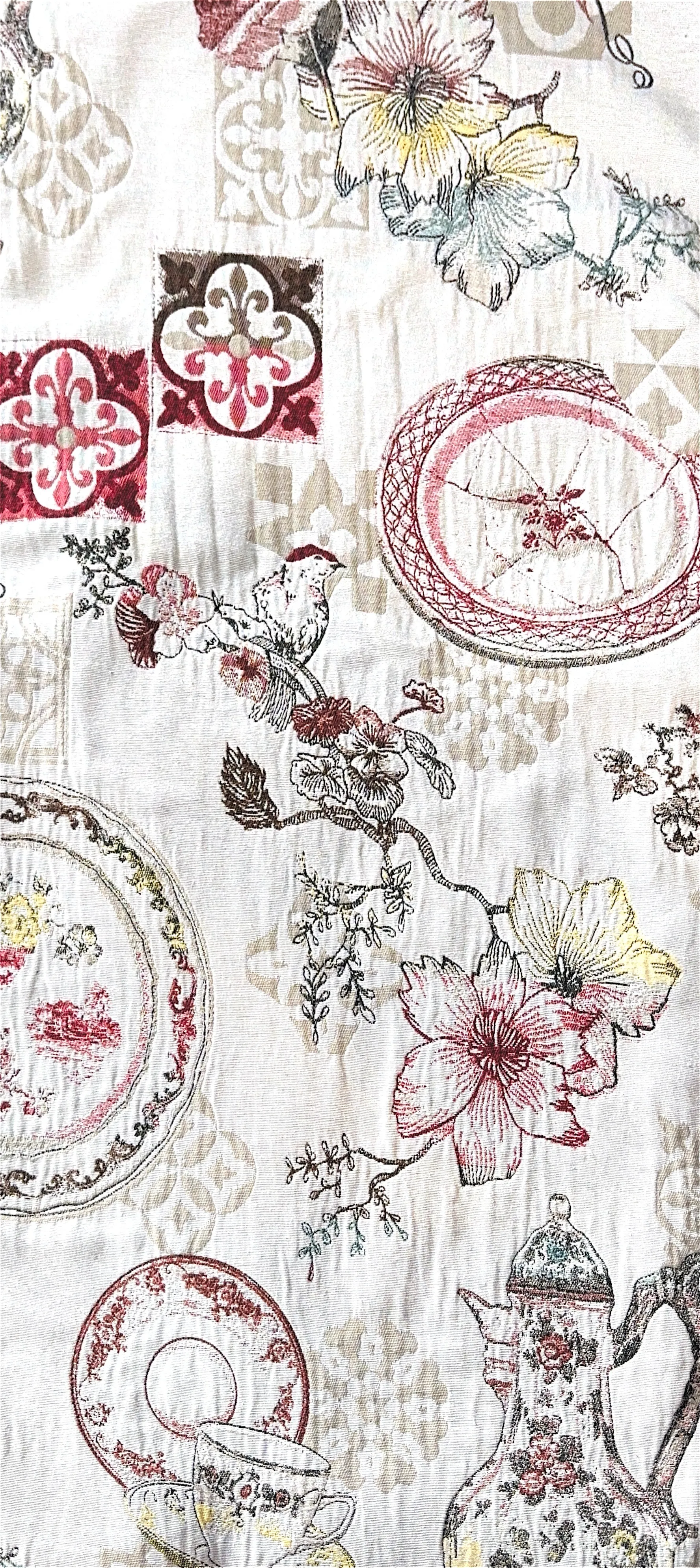 Fuschia Bird Print Tablecloth