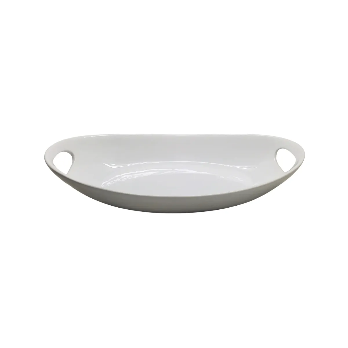 White Oval Serving Bowl with Handles