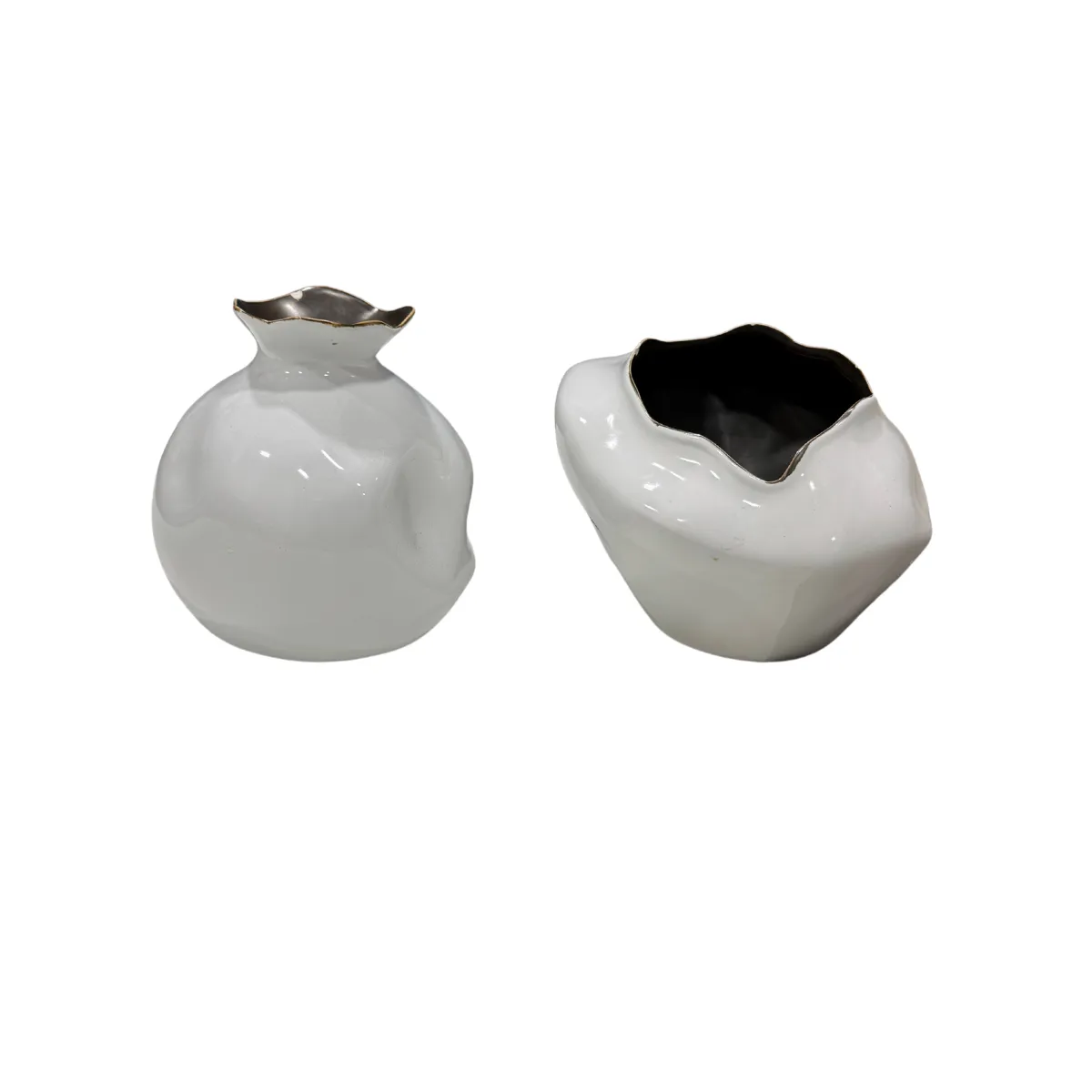 White Crinkle Vase