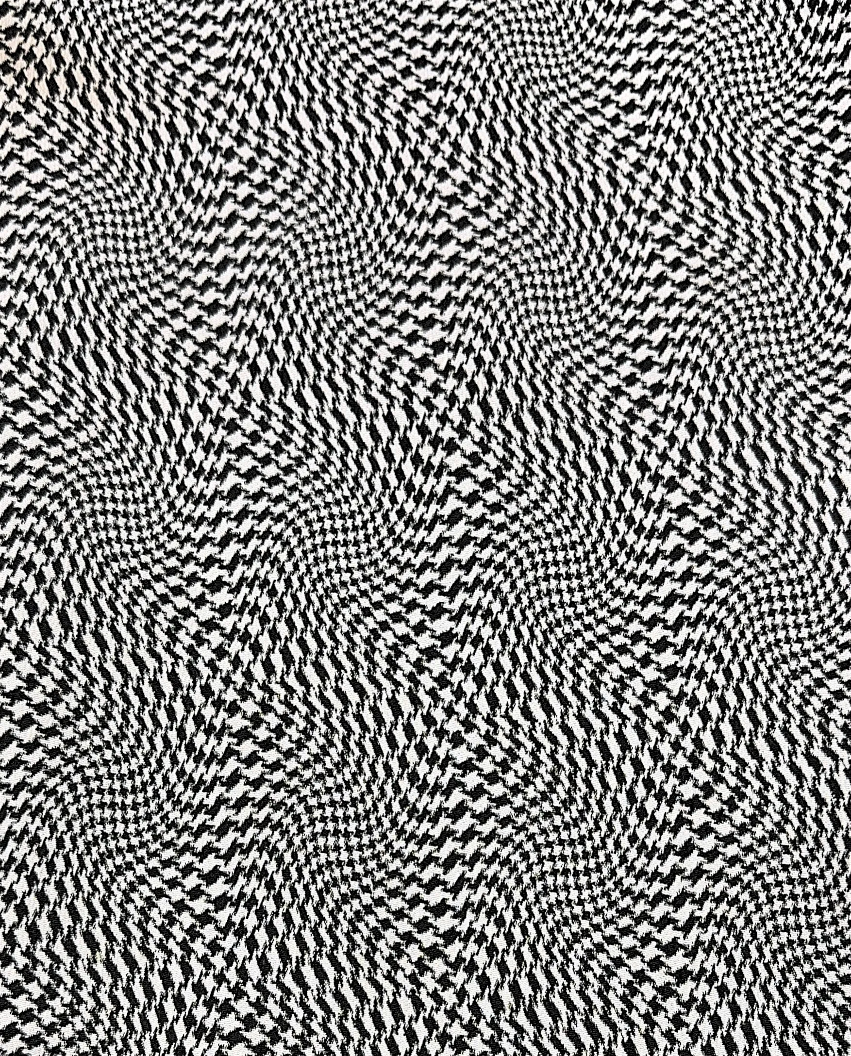 Wave Houndstooth Black & White Tablecloth