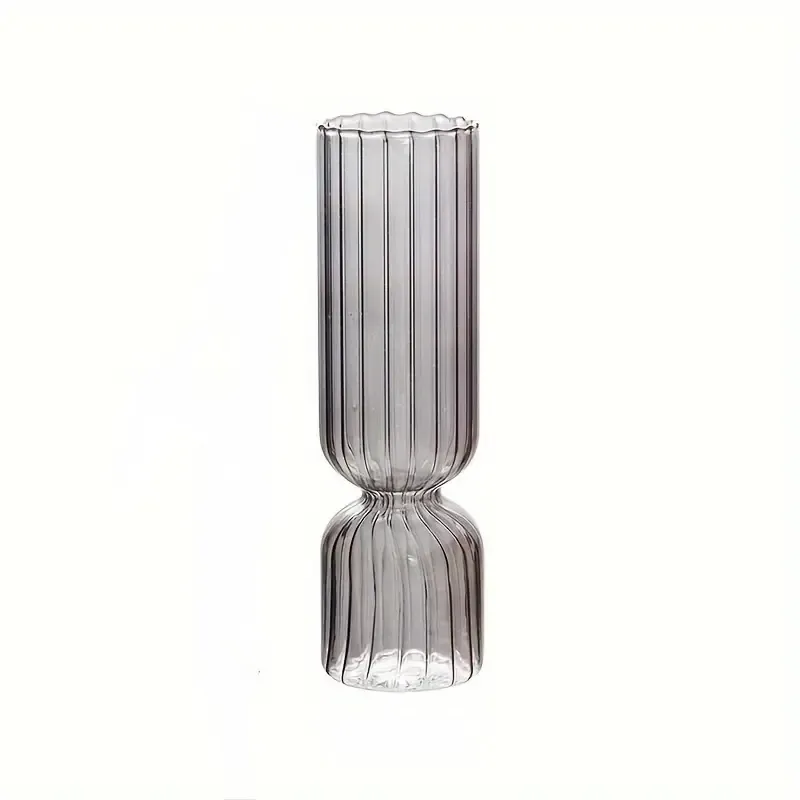 Smoked Ribbed Vase