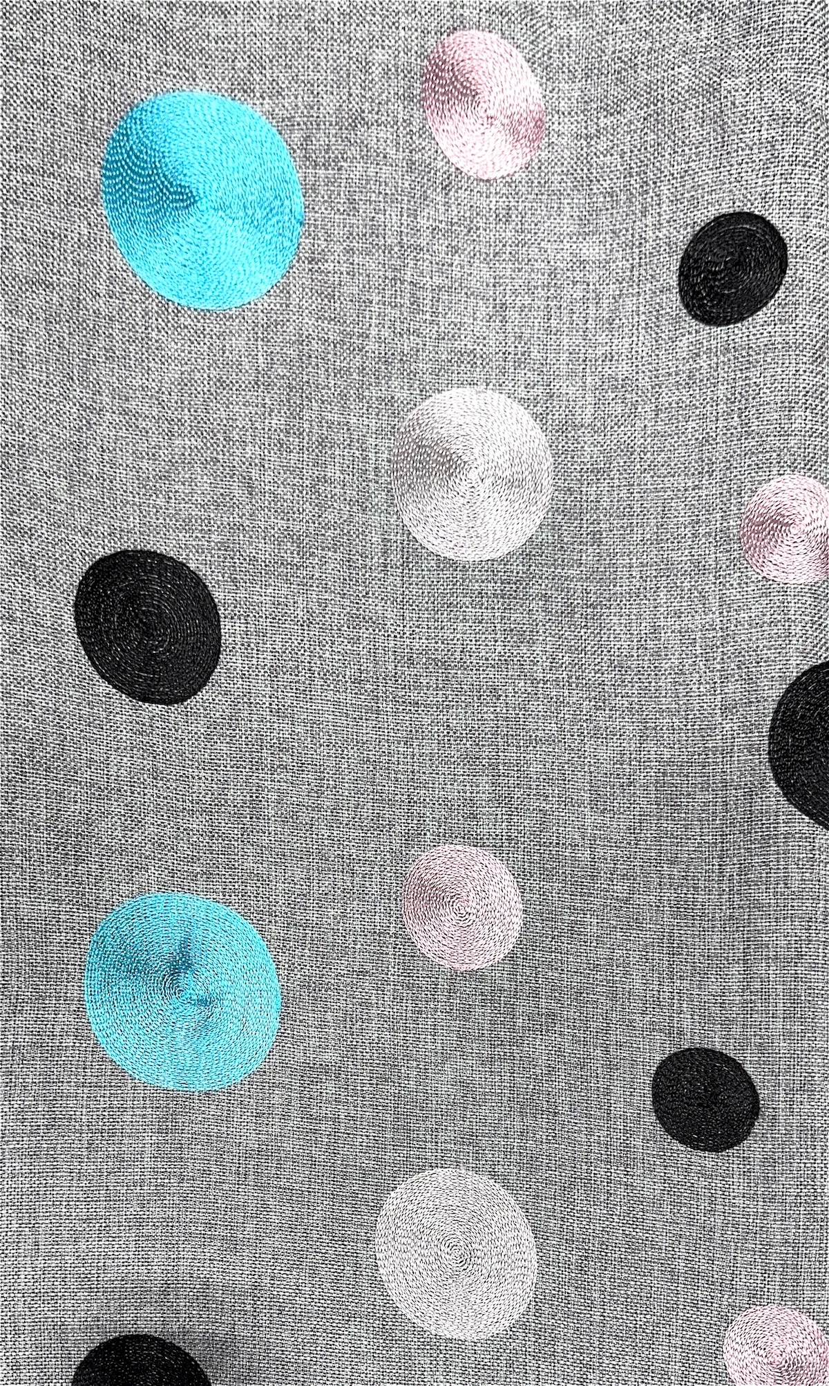 Grey Teal Circle Tablecloth 