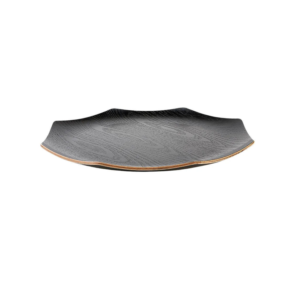 Black Wave Wood Tray