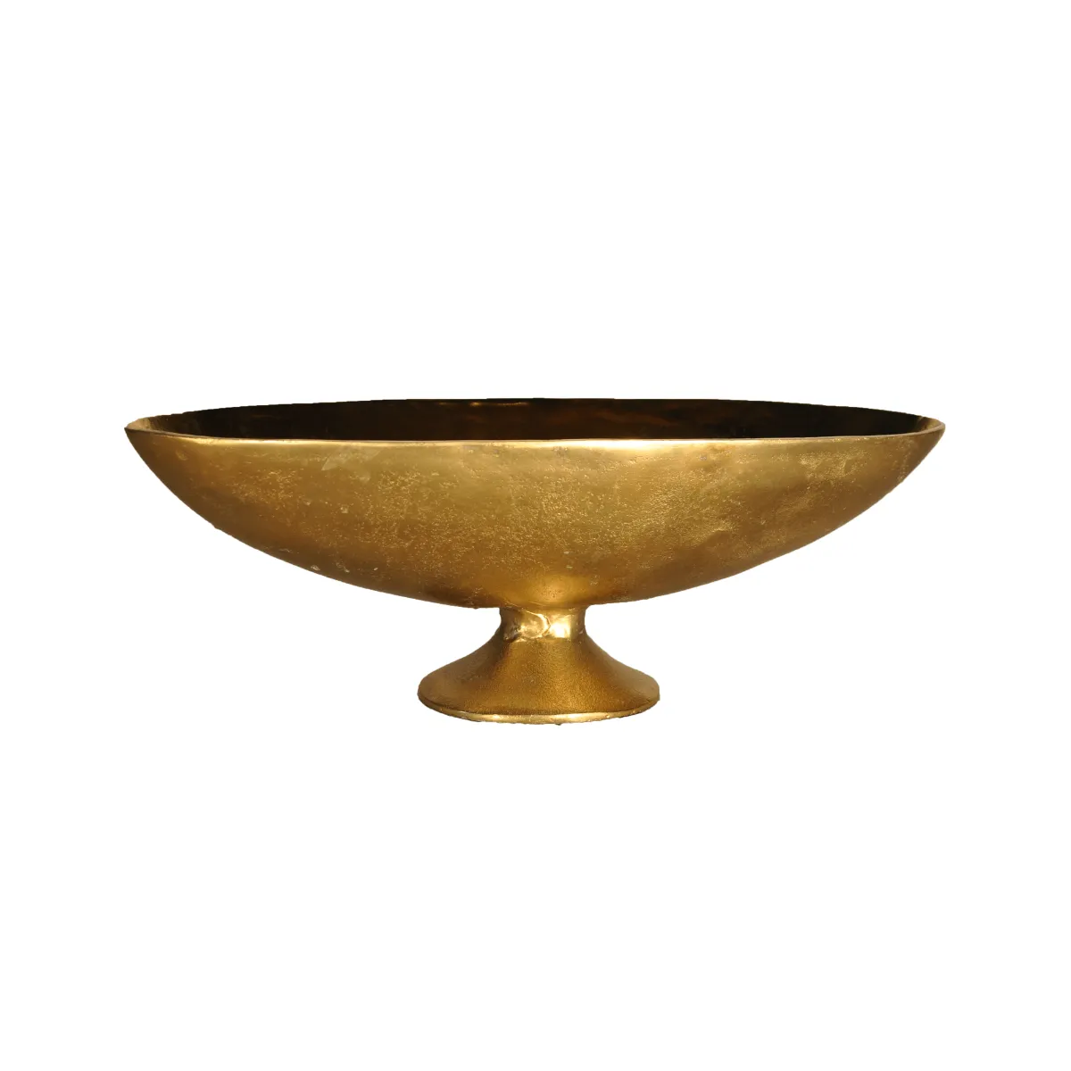 Gold Oval Pedestal Vase