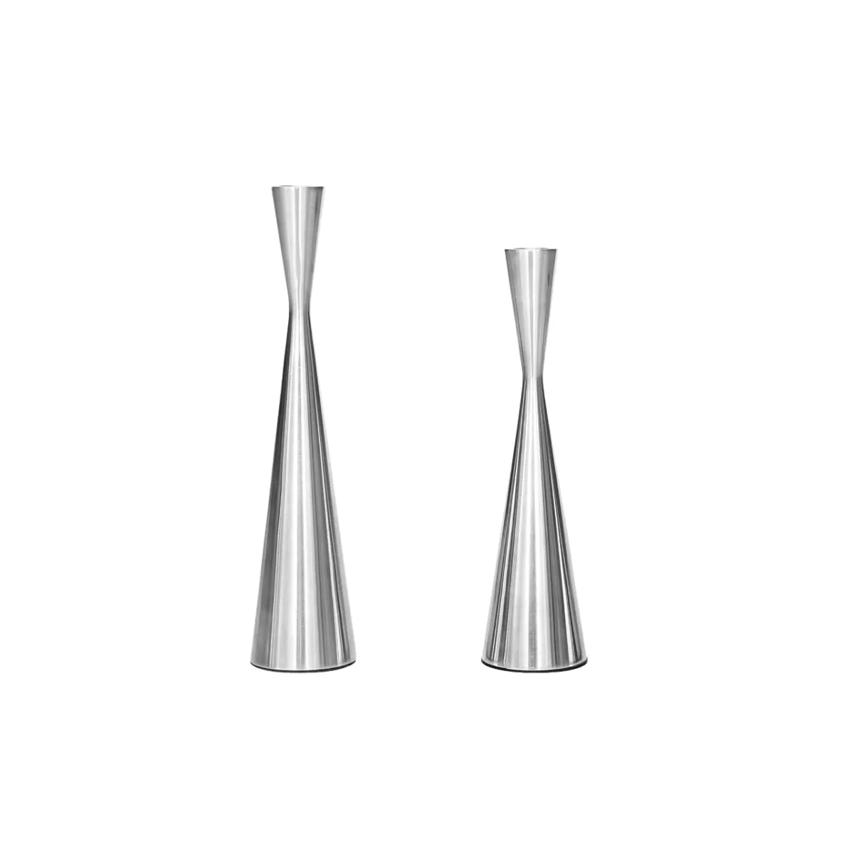 Silver Cone Candlesticks