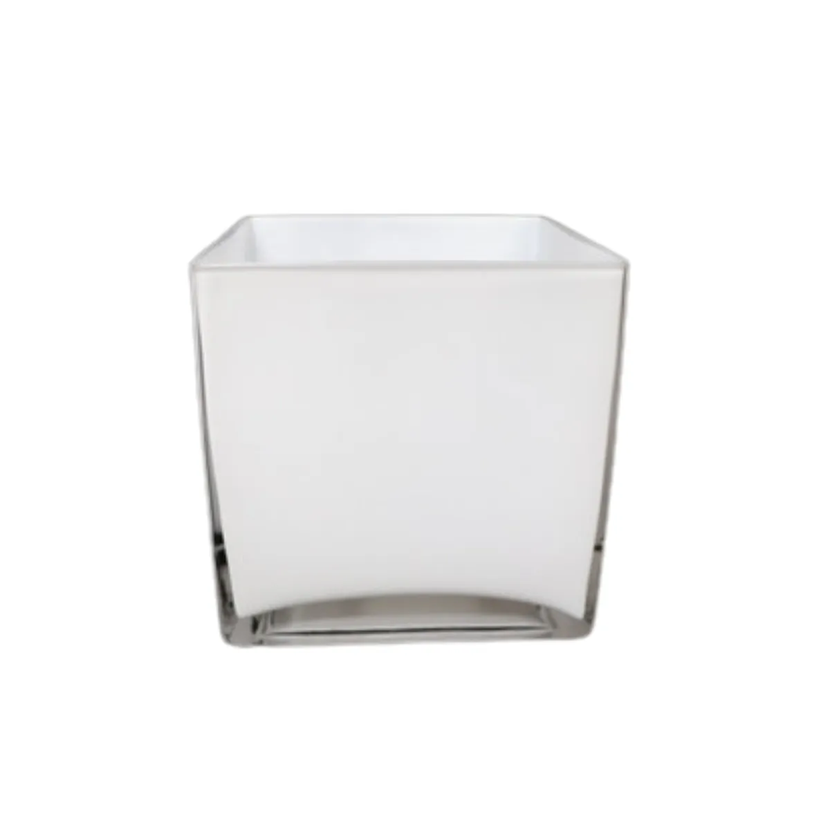 White Square Glass Vase