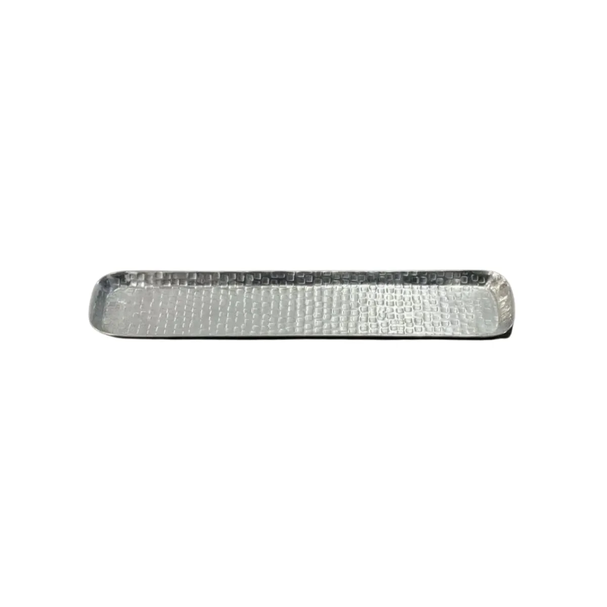 Silver Hammered Skinny Tray