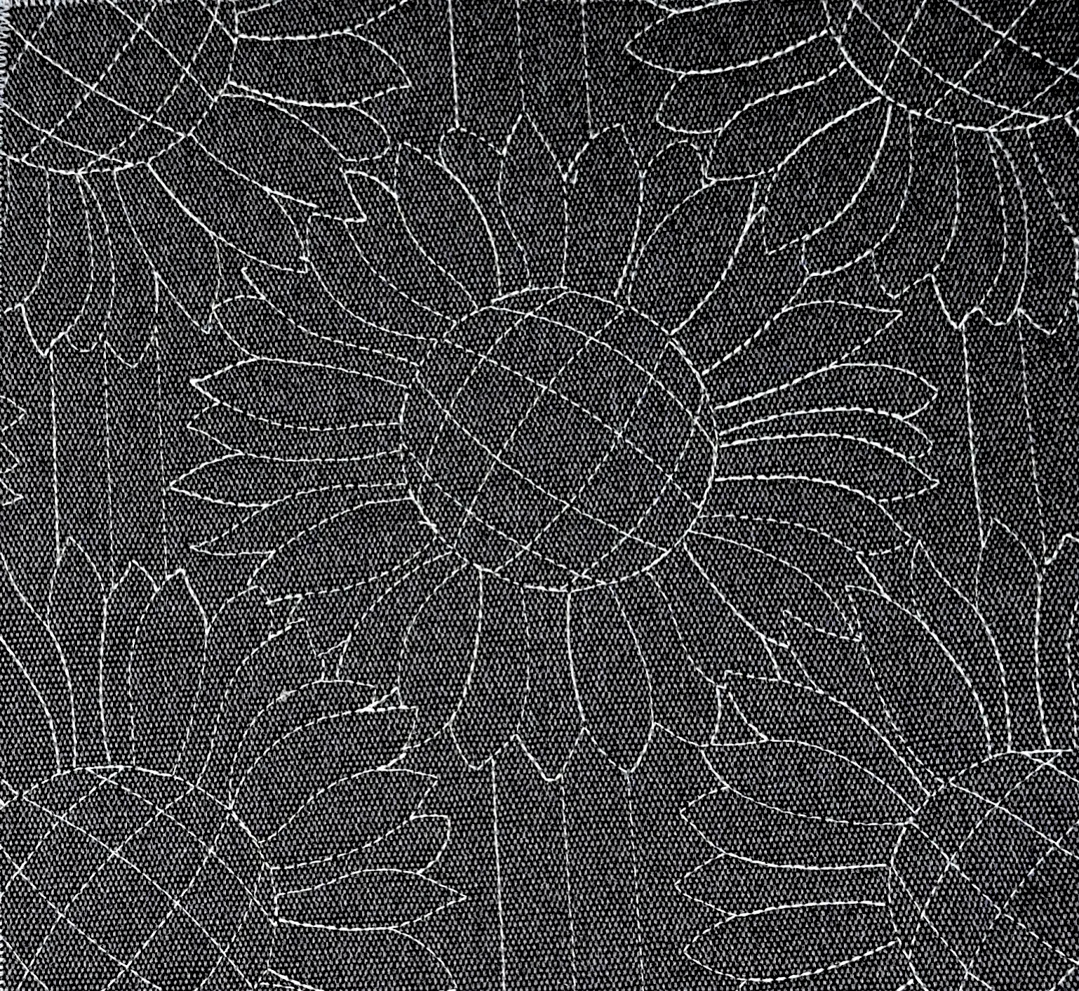 Grey White Floral Quilted