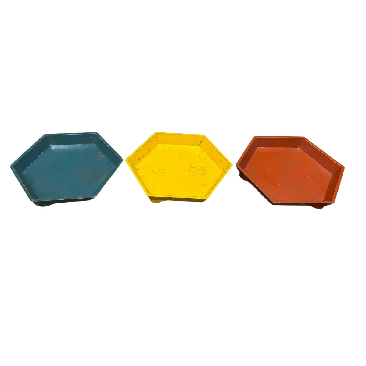 Colored Wood Hex Tray