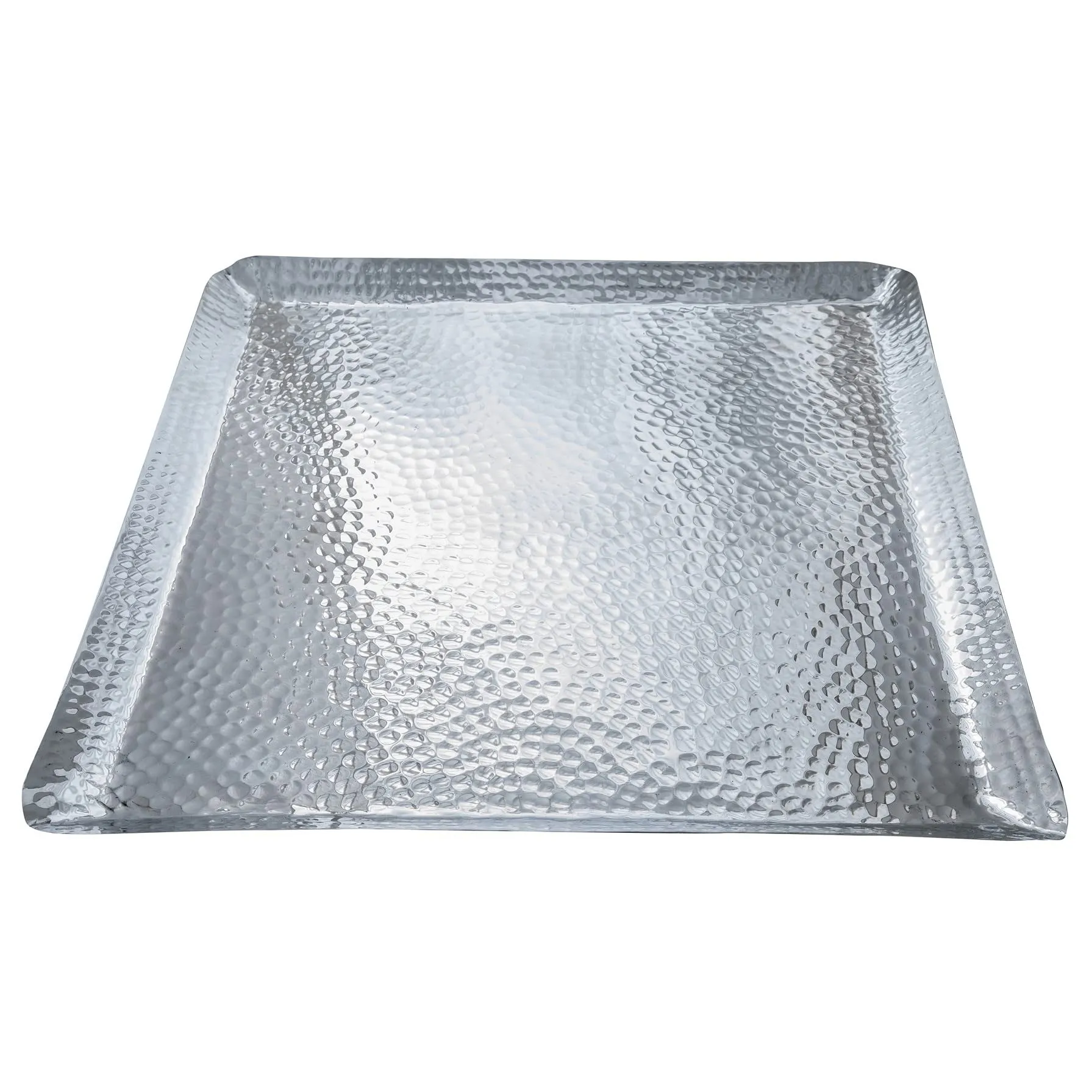 Silver Hammered Square Tray