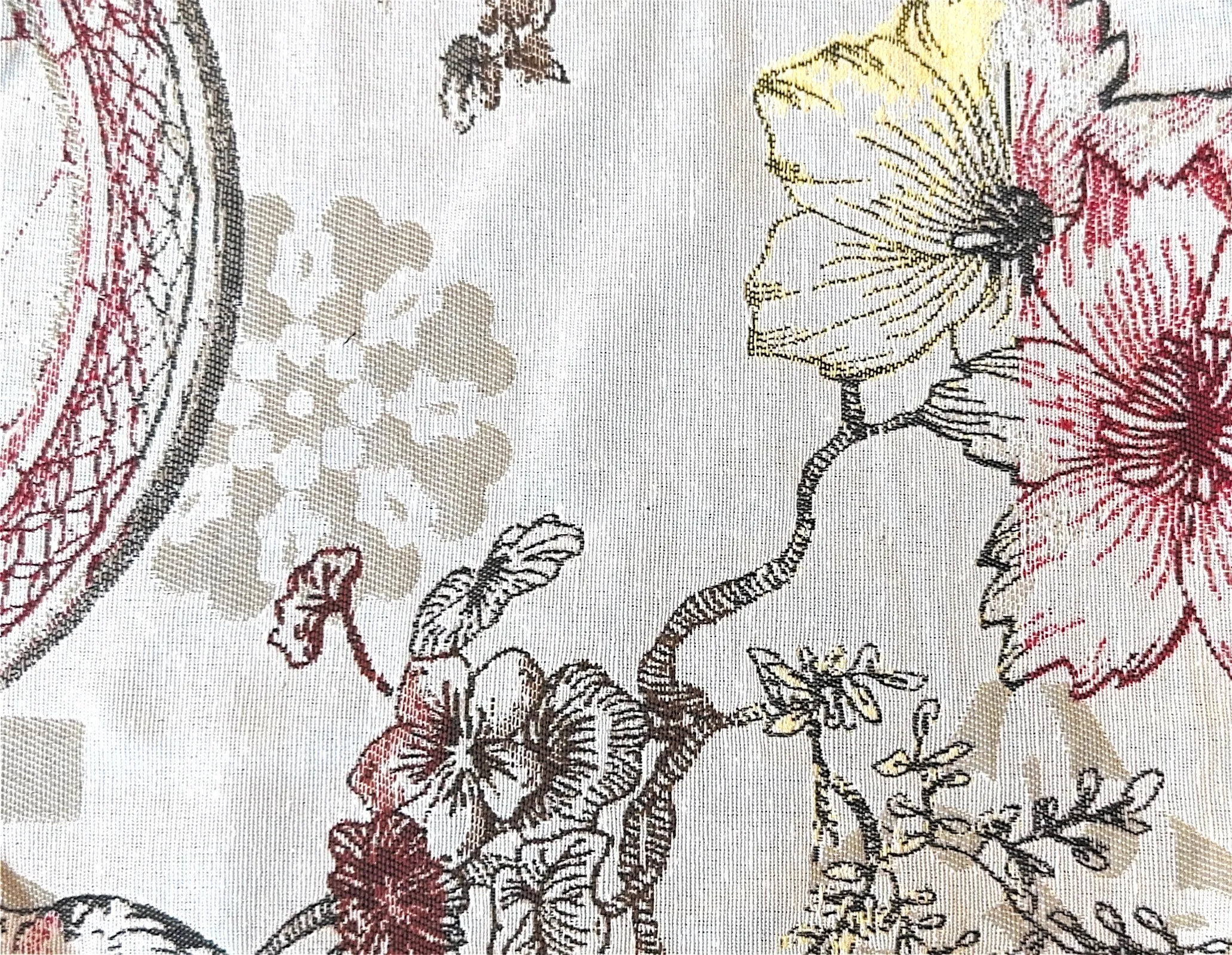 Grey Vintage Floral Print Tablecloth 