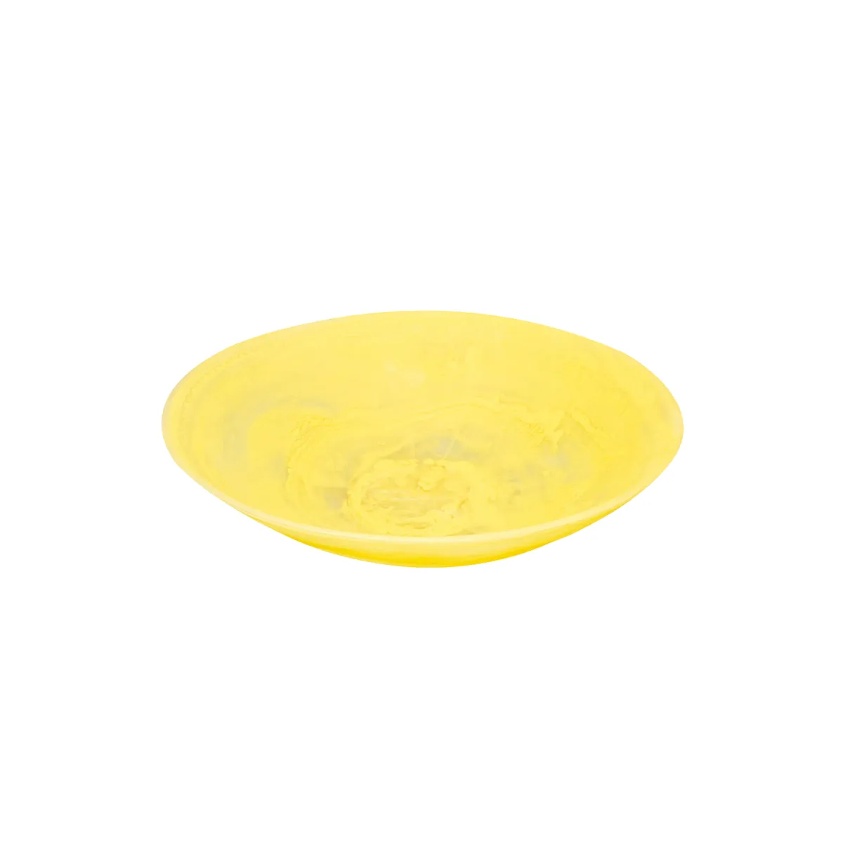 Yellow Marbled Glass Bowl