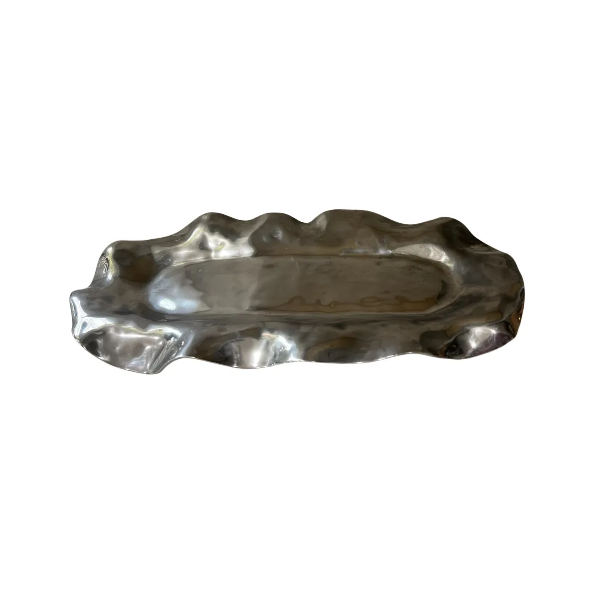 Silver Ruffle Edge Rectangle Tray