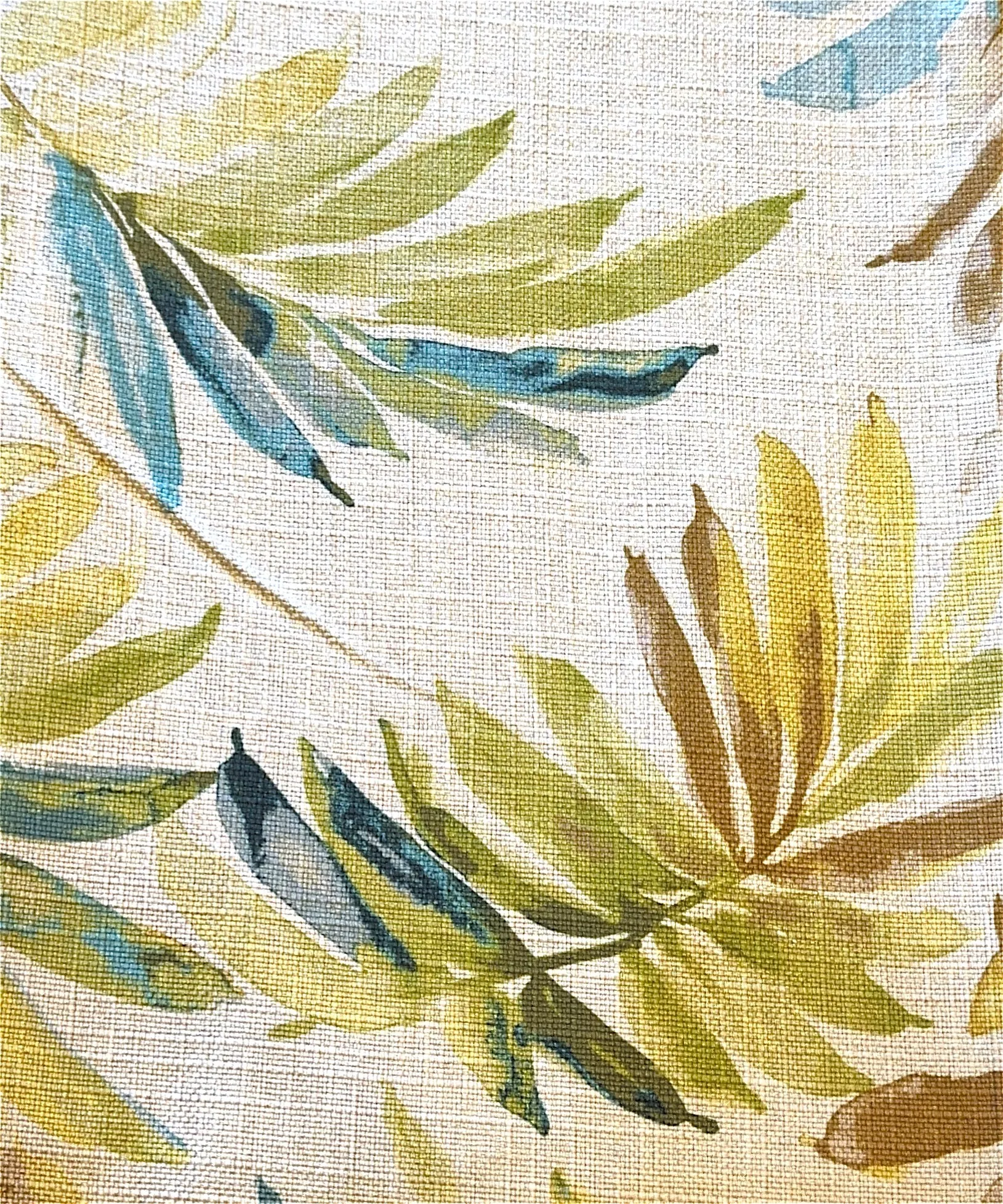 Teal Palm Leaf Tablecloth 