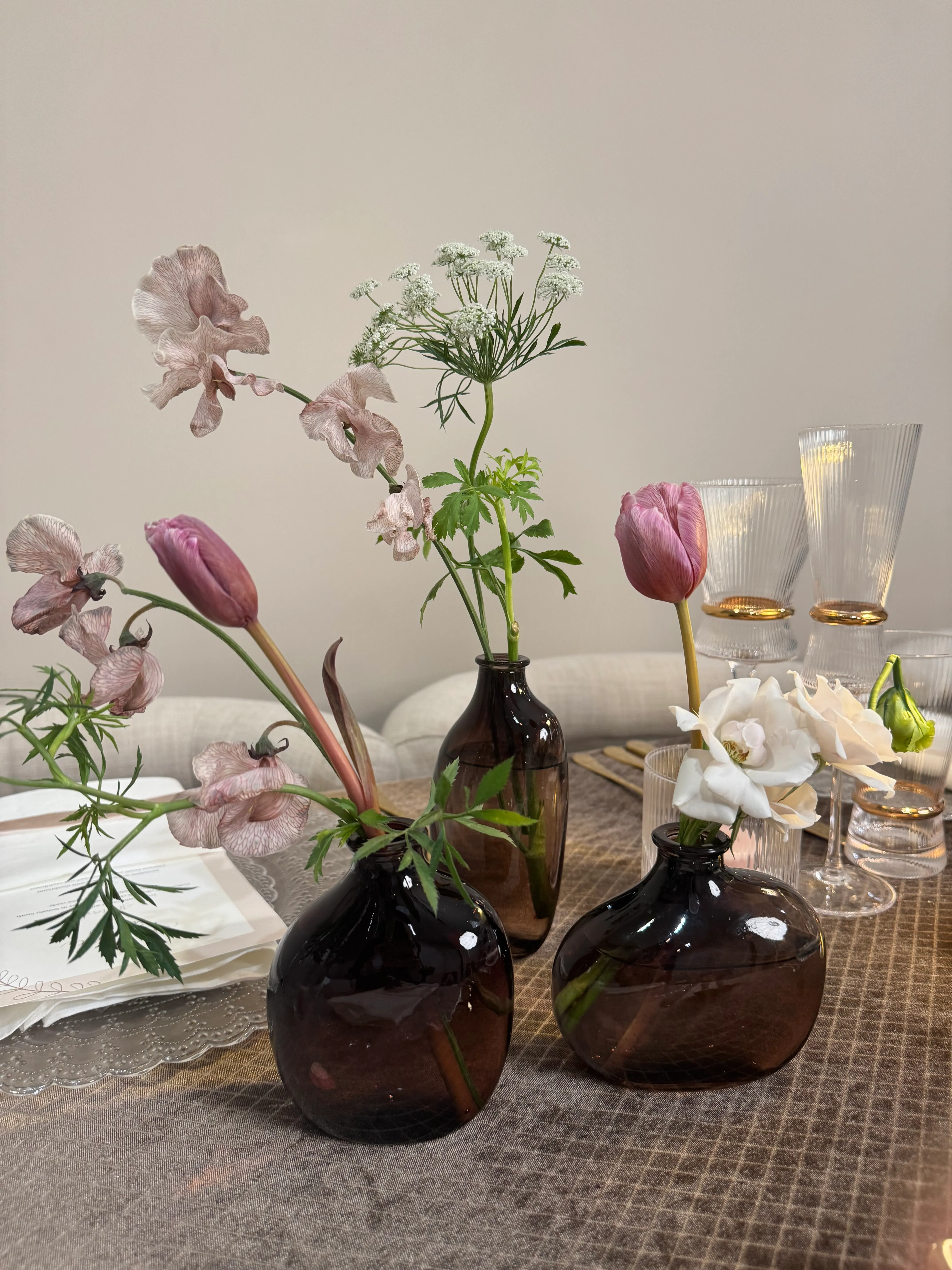 Amber eclectic vase glass