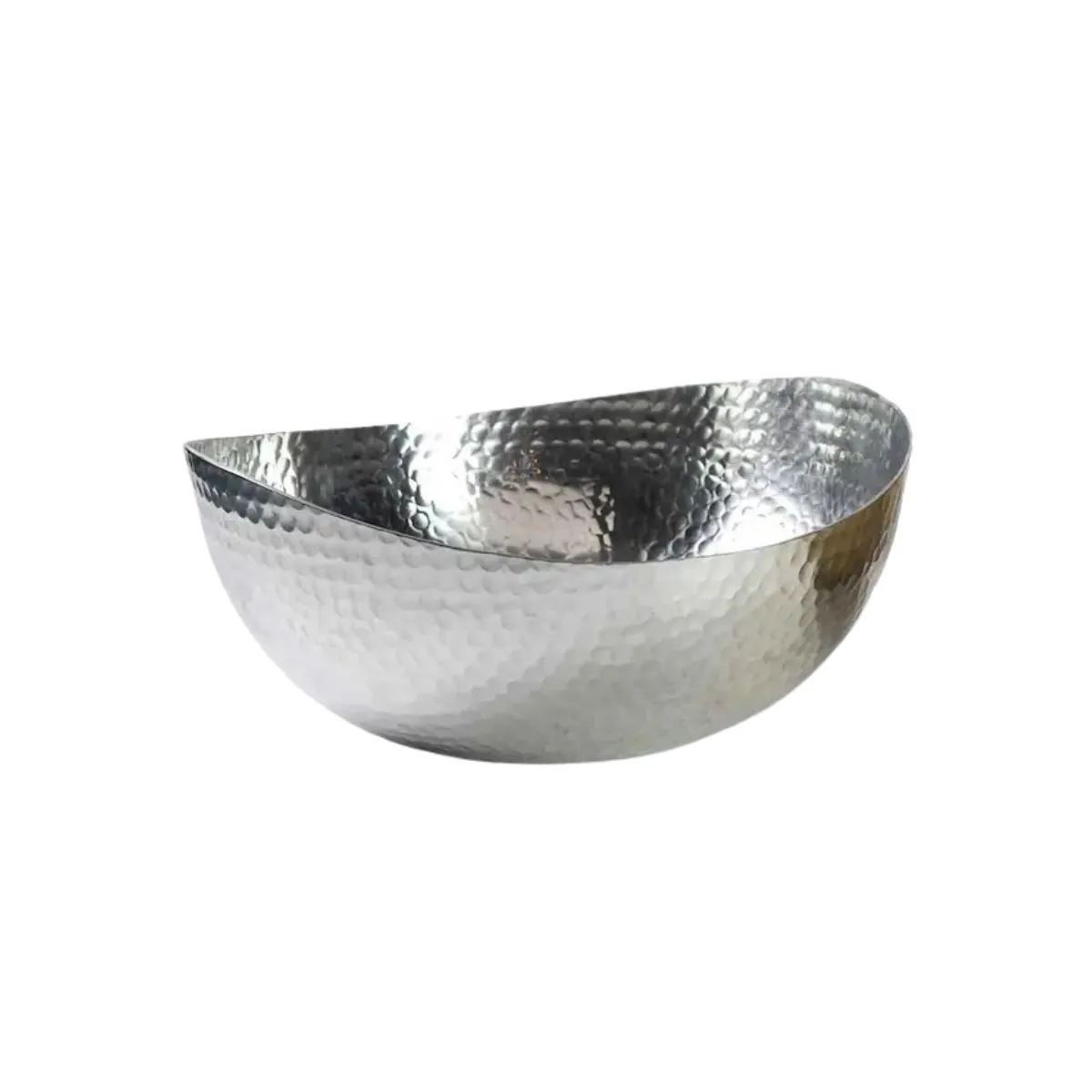 Silver Wide Hammered Bowl