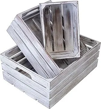 Whitewashed Wood Crate