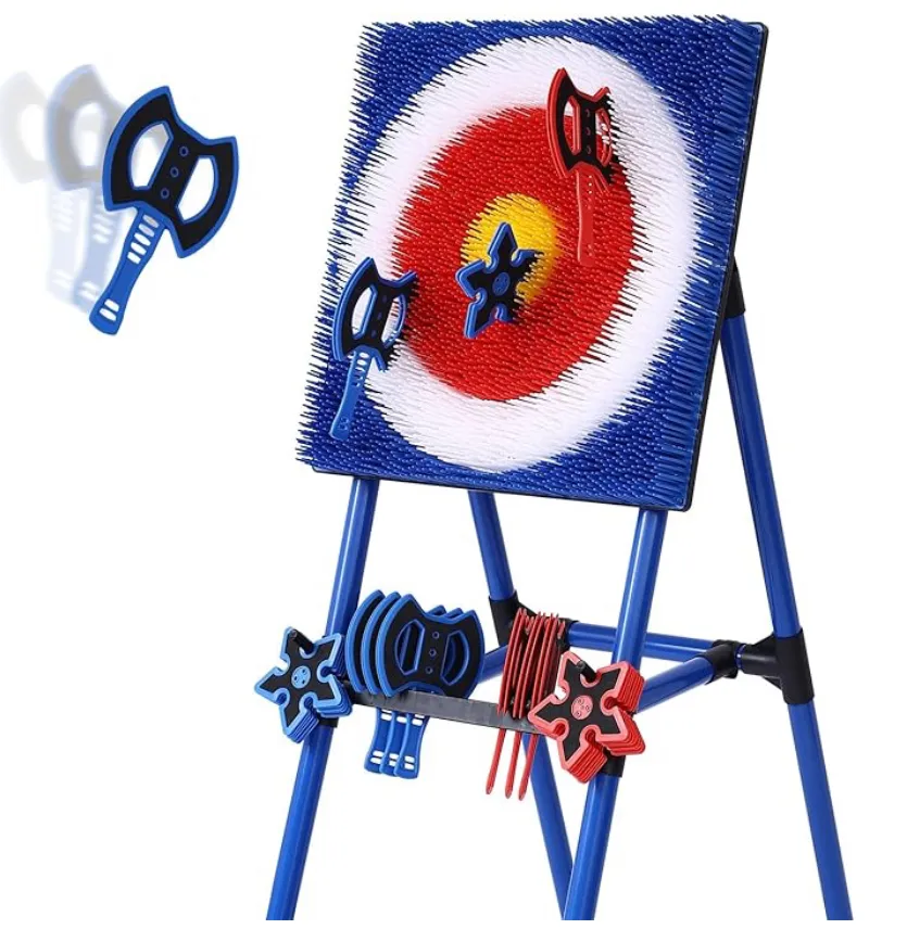 Axe Throwing Bristle Target with 8 Throwing Axes Set,Axe Throwing Game for Backyard