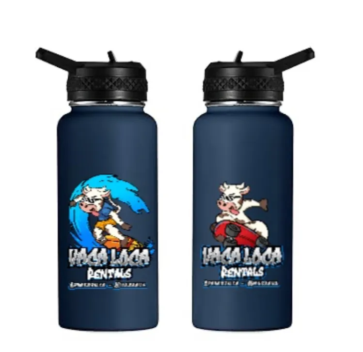 Water Bottle 32ozDouble Wall Stainless Steel Leakproof Wide Mouth Cups with Flip Straw