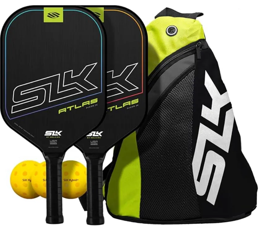 2 SLK Pickleball Rackets and balls