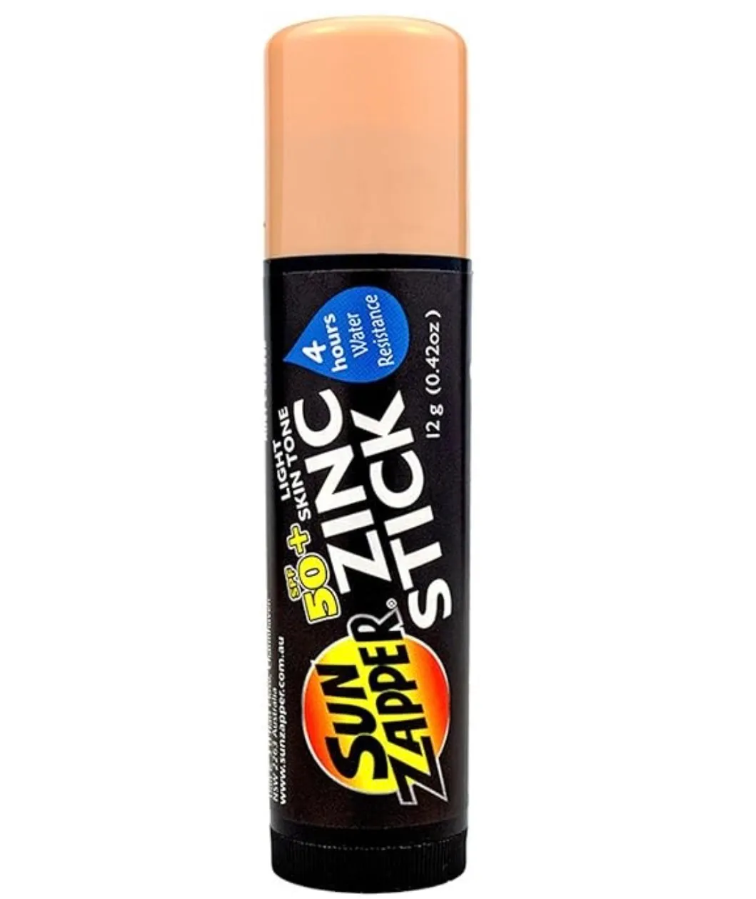 Sun Zapper Zinc Oxide Sunscreen Stick SPF 50+ Light Skin Tone – Mineral Sunscreen for Face and Body, Water Resistant Sunblock for Sensitive Skin