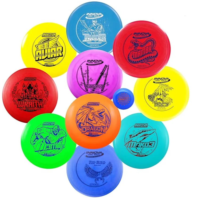 Innova Disc Golf Set 10 Pack – Disc Golf Starter Set for Beginners with Disc Golf Drivers, Mid-Ranges, Disc Golf Putters Disc Golf Starter Kit