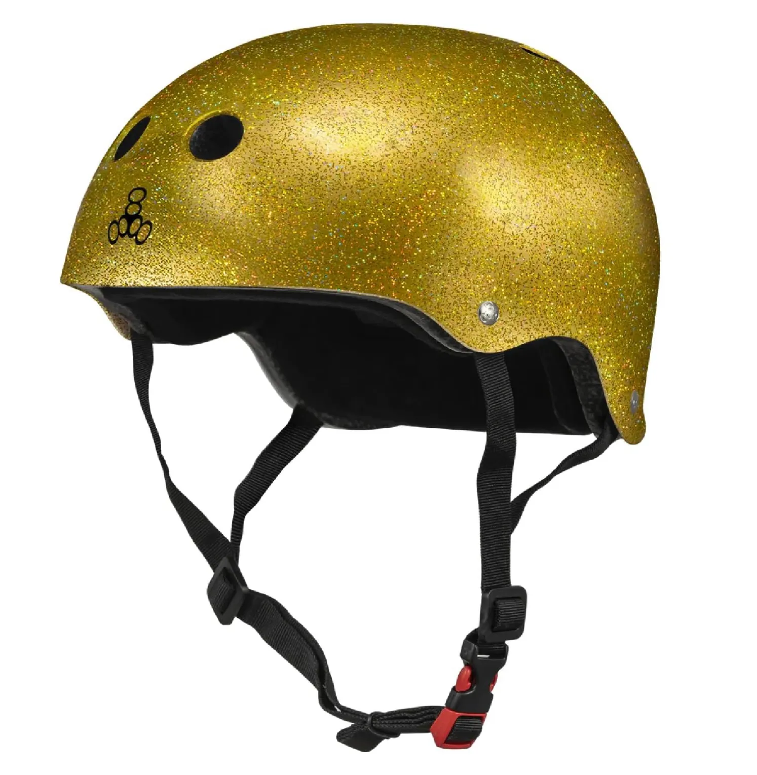 Triple Eight Small Gold Glitter Helmet for Skateboarding 