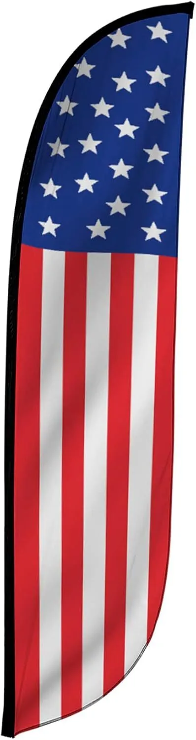 Red White and Blue Feather Flag 5 foot tall