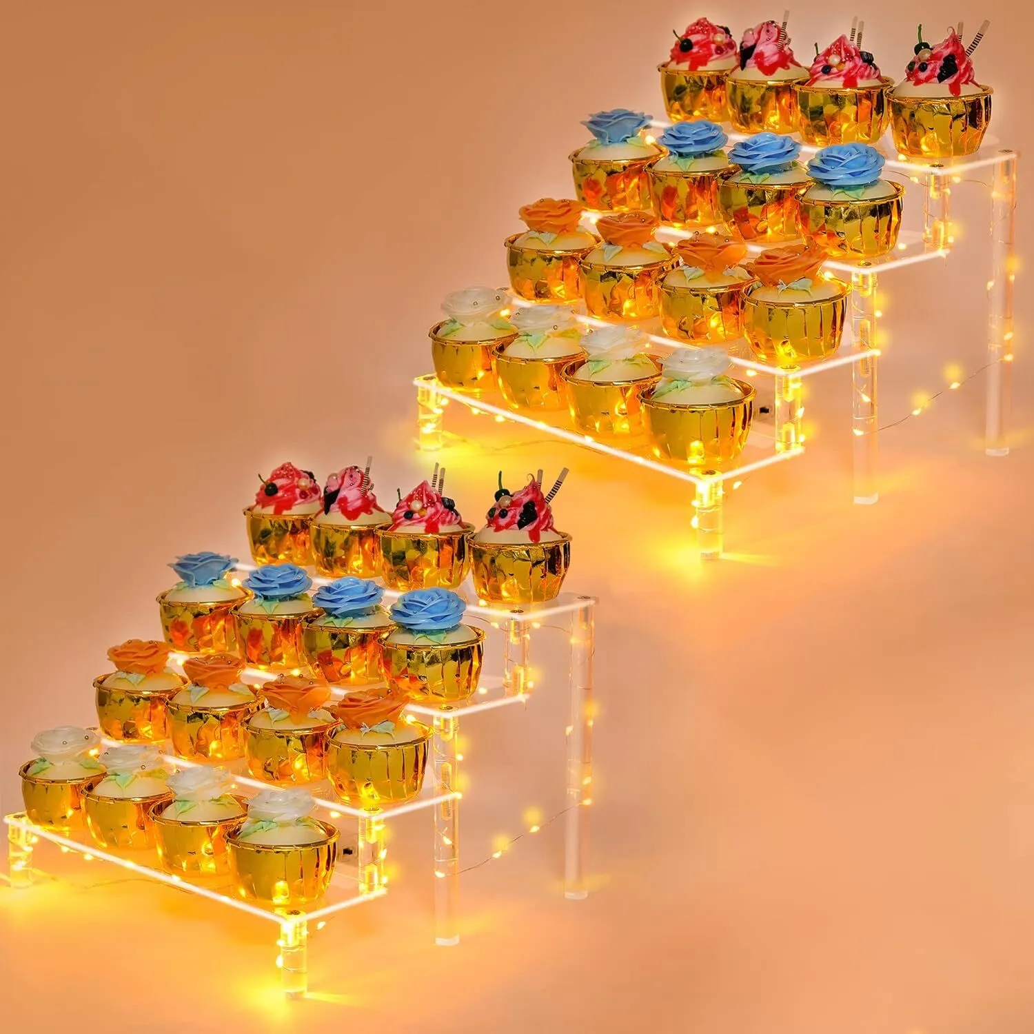 Cup cake Tiers with lights 