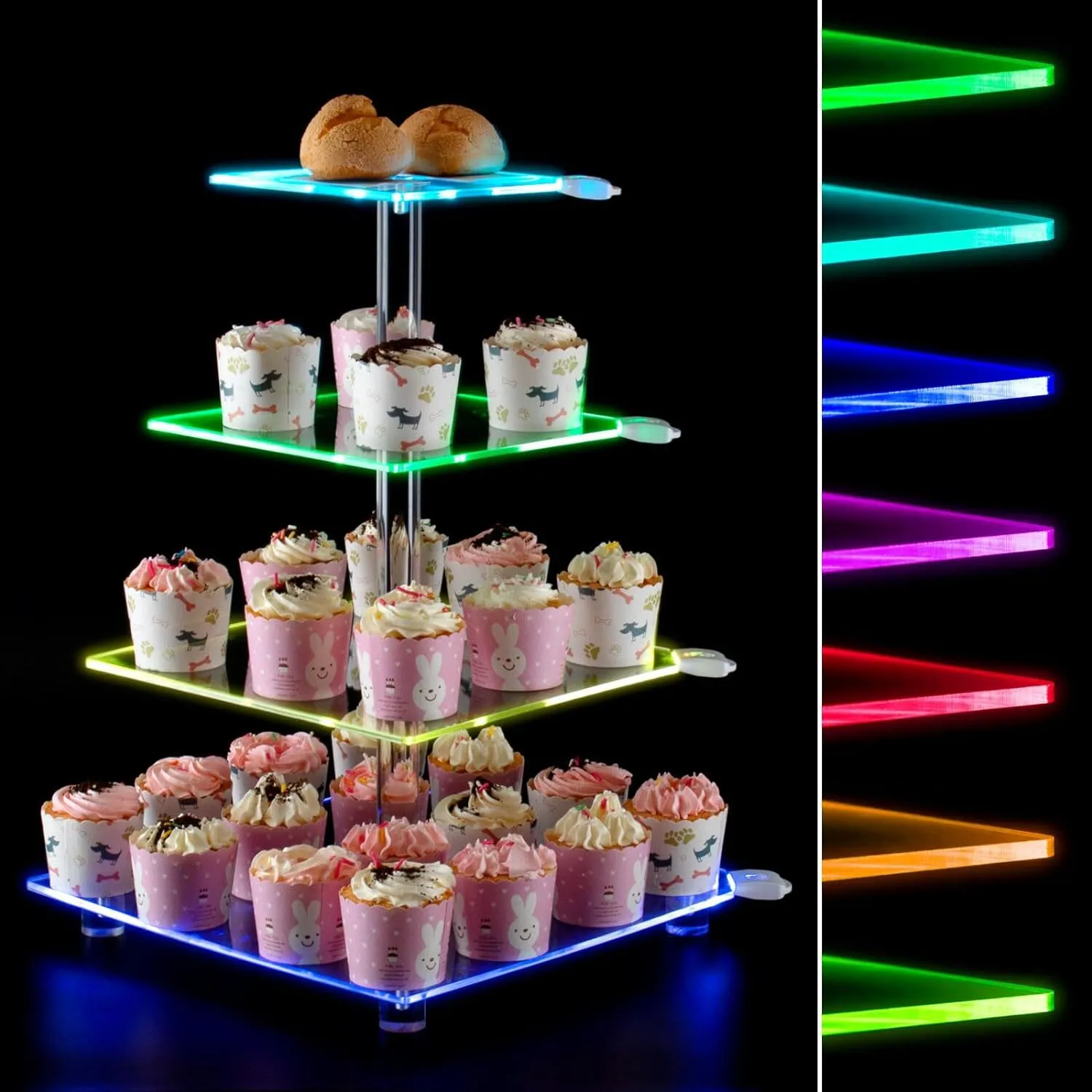 Cup cake stand with lights