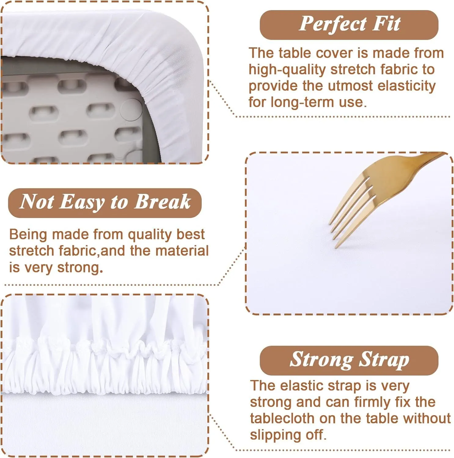 6 foot White Table top covers without table rental