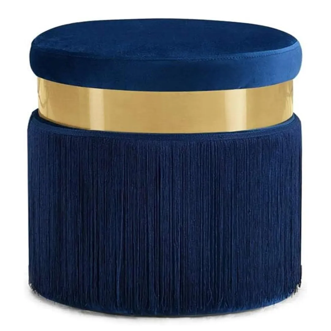 SILL111 PUFF TERCIOPELO COLOR AZUL 