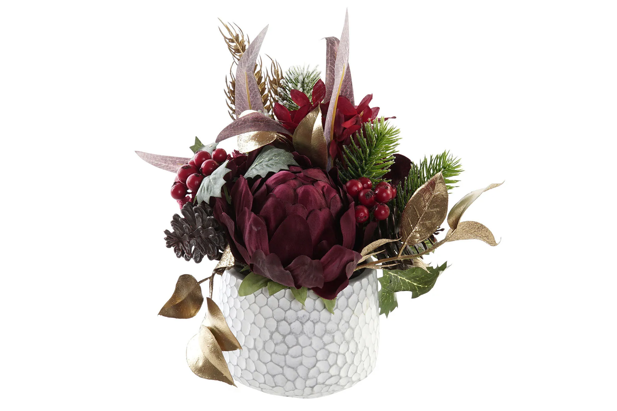 NAV001 CENTRO DE MESA NAVIDEÑO ROJO 26X26X24