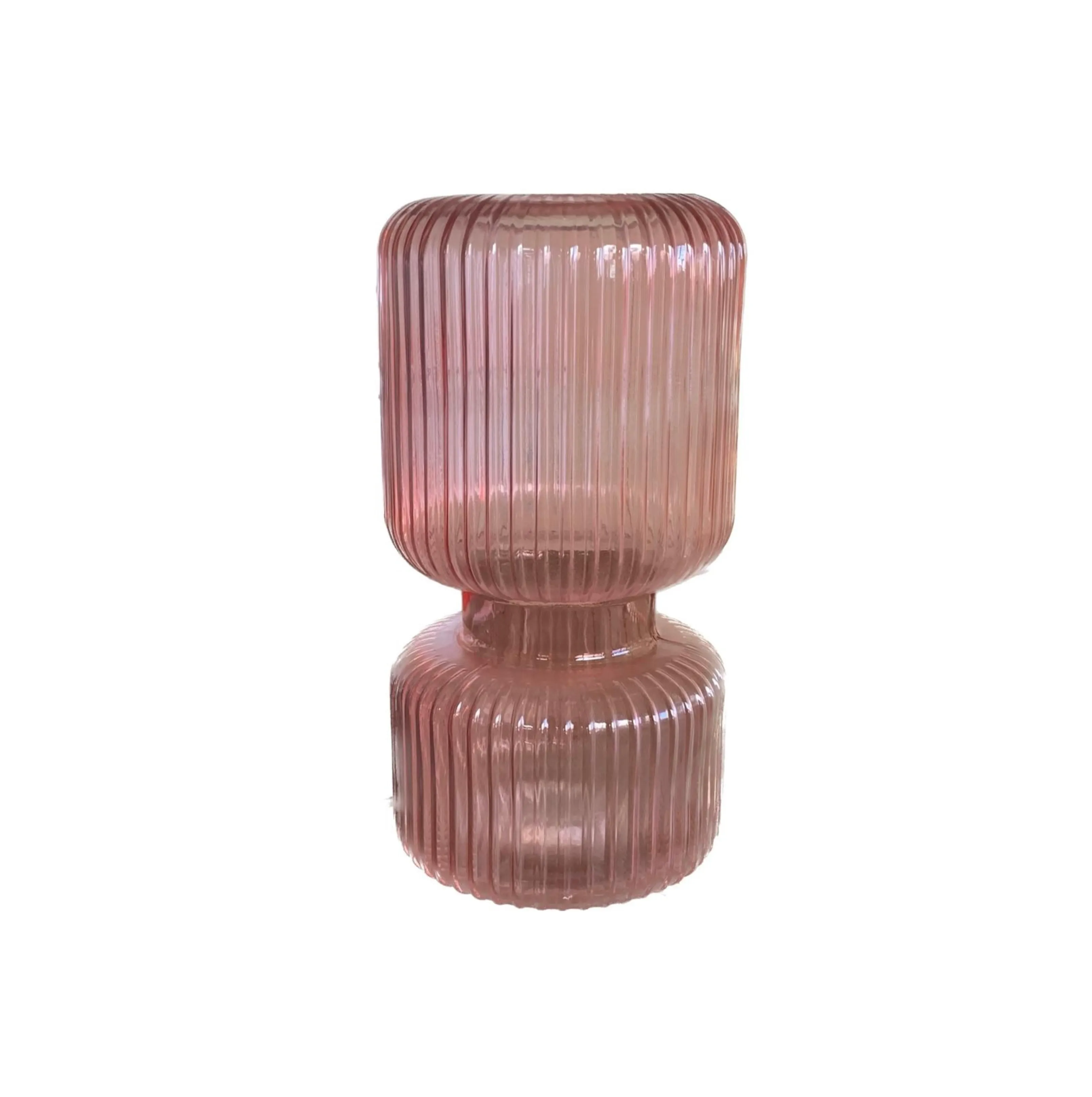 ATRE190 JARRÓN FLUOR ROSA MODELO RELOJ ARENA 13X13X26CM