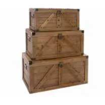 ATRE218 BAUL SET 3 MADERA METAL