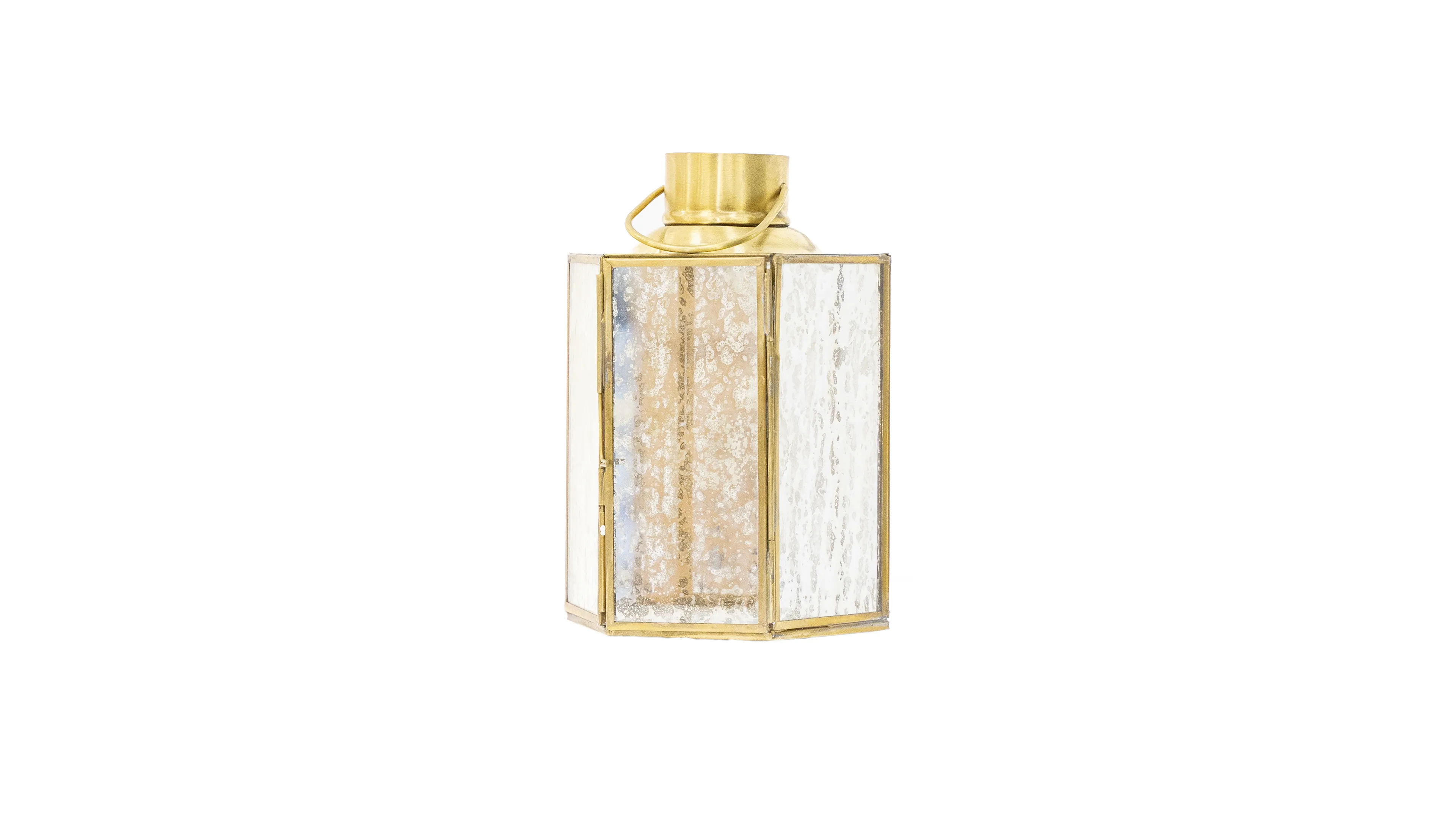 ATRE230 FAROL LATON CRISTAL DORADO 14X14X20