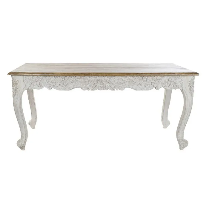 MOB002 MESA COMEDOR MADERA Y BLANCO 180X90X80