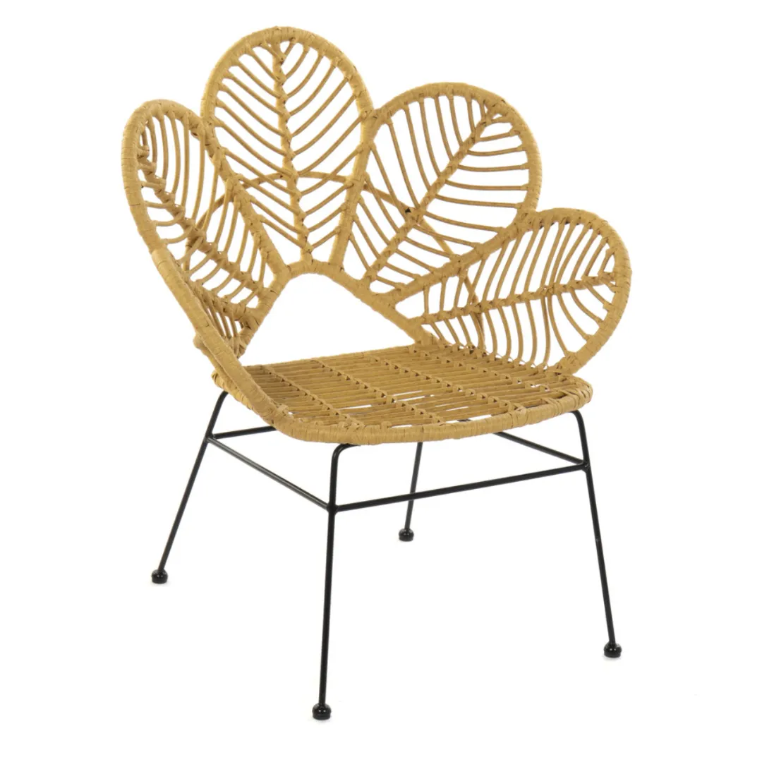 SILL040 SILLÓN BAMBÚ HOJAS 