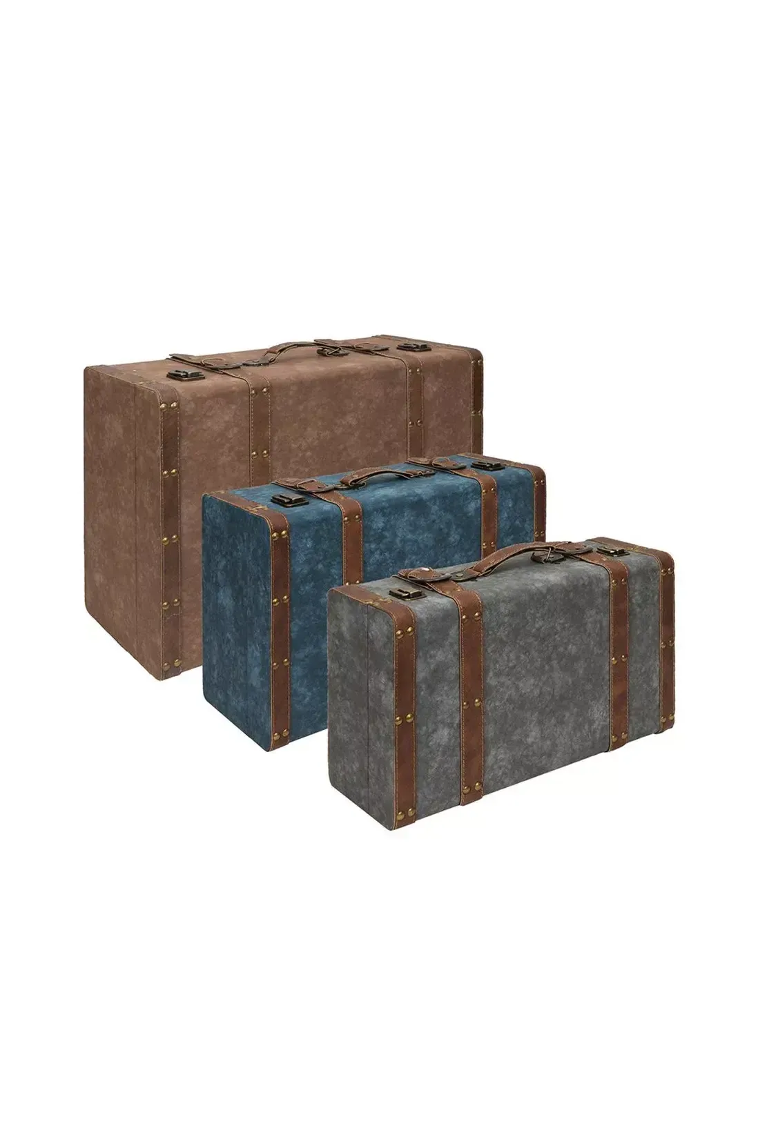 ATRE217 BAUL SET 2 CON ASA BICOLOR (Color azul y verde)