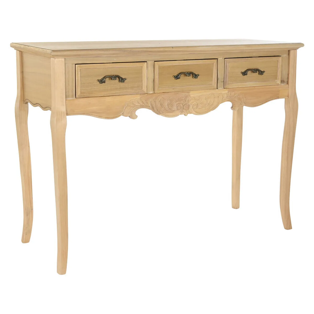 MOB062 CONSOLA ABETO MADERA NATURAL 3 CAJONES